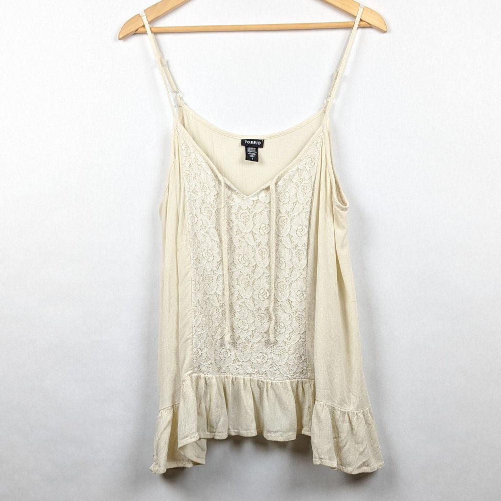 TORRID Lace Peplum Tank 1X